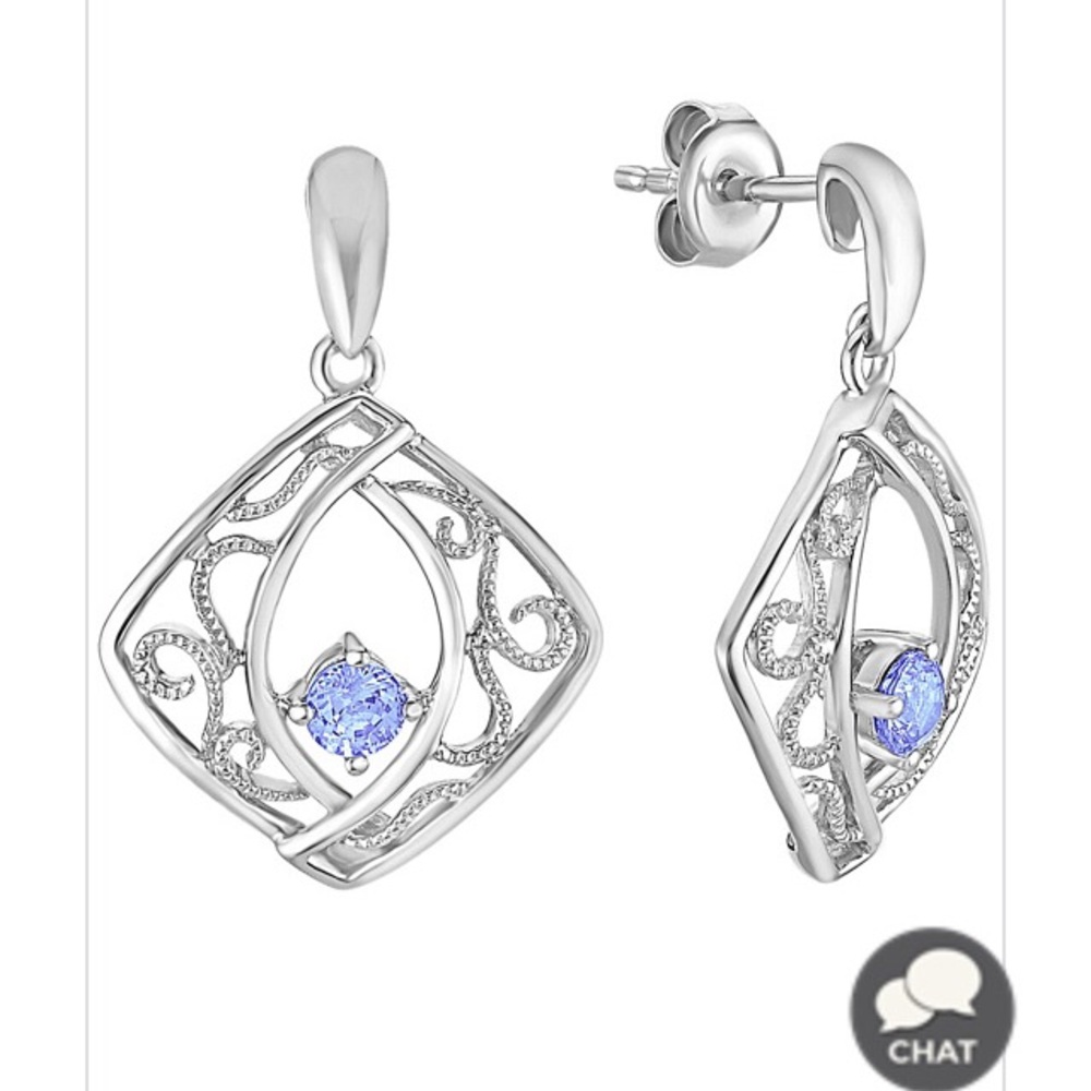 Shane Co. Sapphire and sterling silver earrings